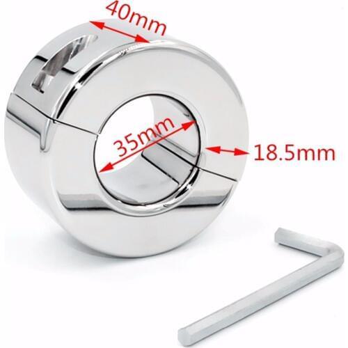 980G(35oz)Extreme Stainless Steel Polish Ball Stretcher Men Fetish Cock Ring Gear Scrotum Testicle Stretched Cuff Sex Toy