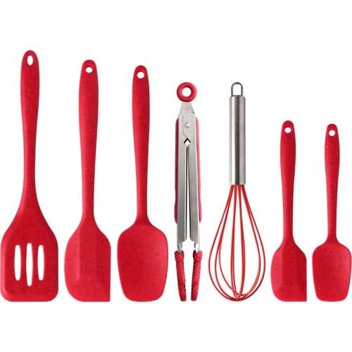 Christmas Snowflake Kitchenware Set Silicone Non-stick Shovel Scraper Tong Whisk Baking Cooking Tool Food Kitchen Utensil 7Pcs