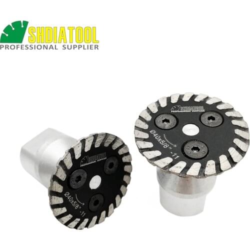 SHDIATOOL 2 pcs Hot pressed mini diamond engraving saw blades with removable 5/8-11 long flange