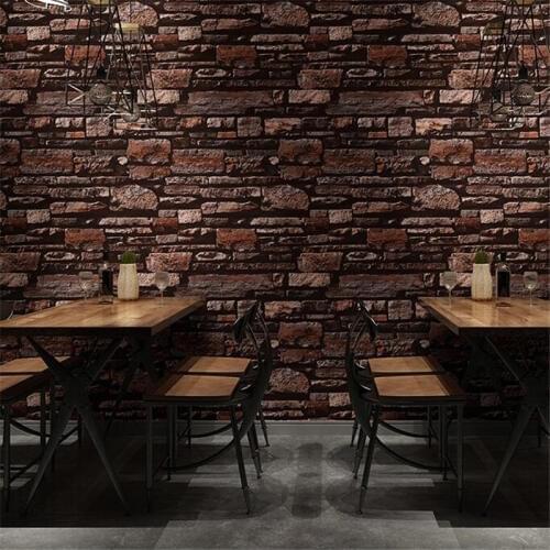 Beibehang High-grad Nostalgic marble industrial brick imitation brick wallpaper restaurant bar barber shop retro brick wallpaper