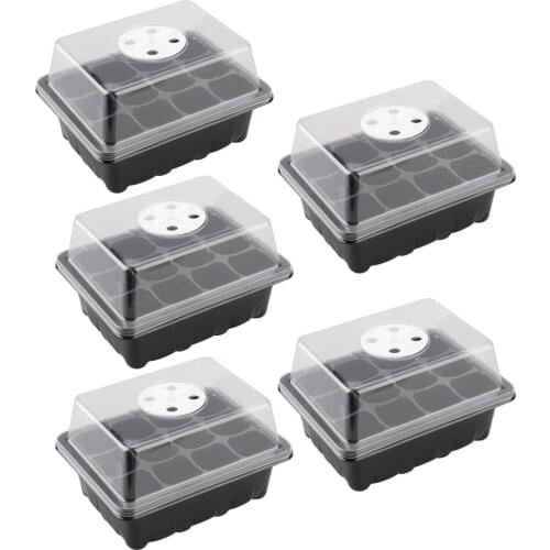 Plant Nursery Tray Seedling Trays 12-hole Cultivation Kit 12 Cells Pots 12 Hole Garden Decor Mini Greenhouse Growing Box