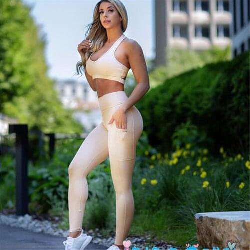 2021 Rib Yoga Set 2Pcs Women Sport Gym Workout Clothes Sports Bra Fitness High Waist Leggings Seamless Camo Outfit Suit