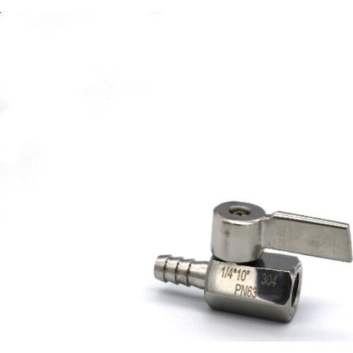 1/4" 1/2" BSP Female Thread 304 Stainless Steel Mini Ball Valve Hose Barb Pipe Tubing Fitting Coupler Adapter 7mm 8mm 10mm 12mm