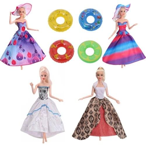 1 Set Fashion Fairy Tale Princess Doll Dress Wedding Party Gown Outfit Accessories Clothes For Barbie Doll Girl Kid Toys