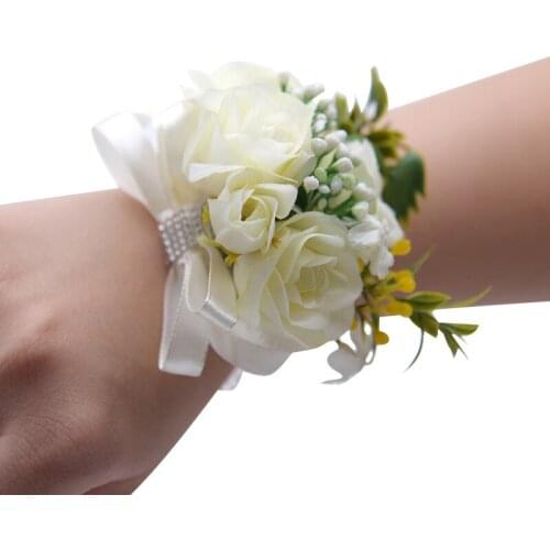 Bride Wrist Flower Ribbon Bowknot Korean Fashion Women Hotel Wedding Party Hand Ornament