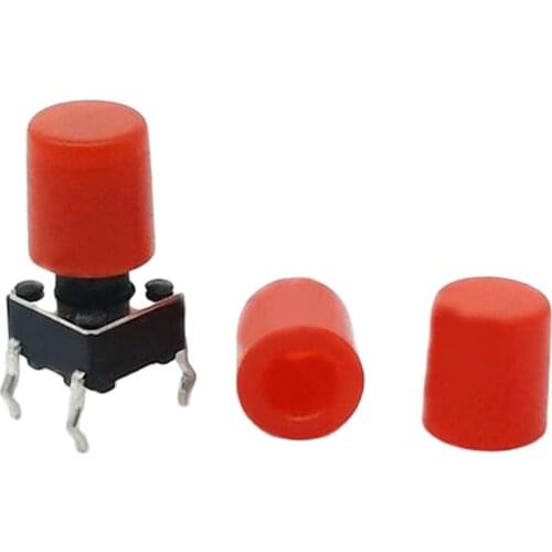 100pcs 6*6.45mm button caps tactile button cap multicolor round switch cover for 6*6 switches wholesale