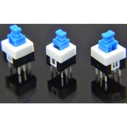 1x 7X7mm 7*7mm 6Pin Push Tactile Power Micro Switch Self lock On/Off button Latching switch Wholesale Electronic