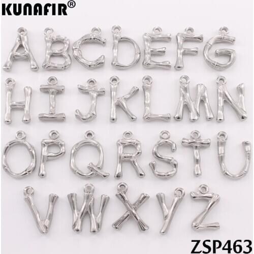 Stainless steel 26 English letters small pendant little charms ( 26pcs per lot ) ZSP463