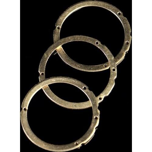 29.8*1mm brass porous irregular smooth hollow round small pendant DIY bracelet necklace accessories handmade materials