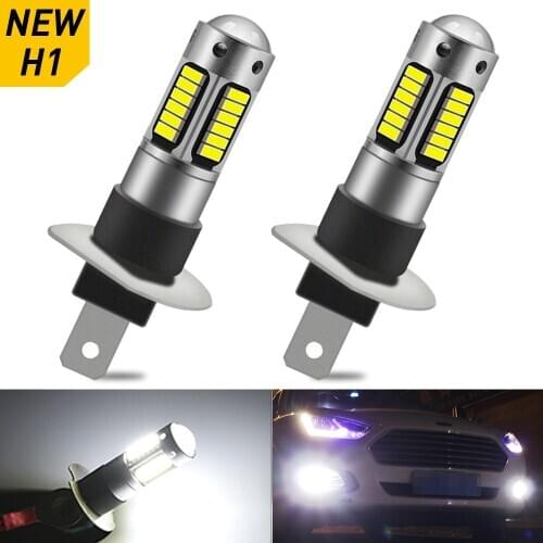 2X H1 H3 LED H27w/2 LED Bulb H27w 880 881 Car LED Fog Light Daytime Running Lights DRL Auto Lamp Foglamps 6000K White DC12V