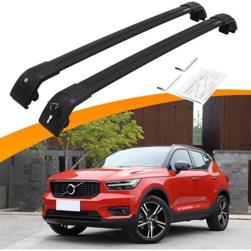 2pcs Fits for 2018 2019 2020 V-o-l-v-o XC40 Adjustable Cross Bar crossbars Black