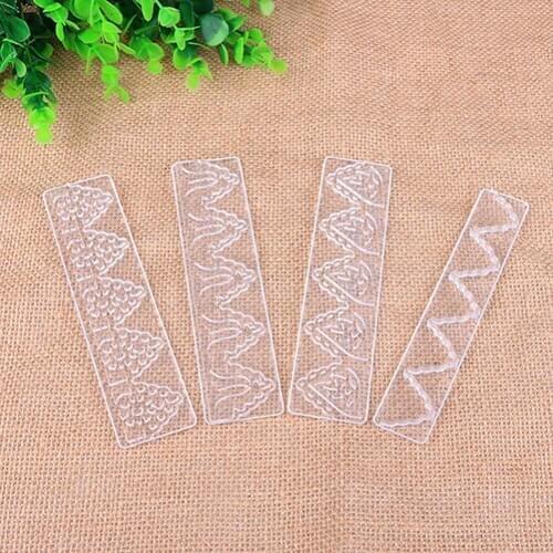 4pcs Fondant Cutter Plastic Cake Mold DIY Fondant Cake Decorating Tools Plunger Paste Sugar Craft Die for Kitchen Baking tools