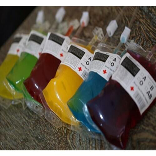 400pcs/lot Reusable Blood Energy Drink Bag Halloween Party Pouch Props Vampires Clear PVC Food Juice Packaging Bags 300ml