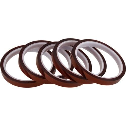 5 Rolls 10mm*3 Heat resistant tape for sublimation Transfer Thermal,brown-color