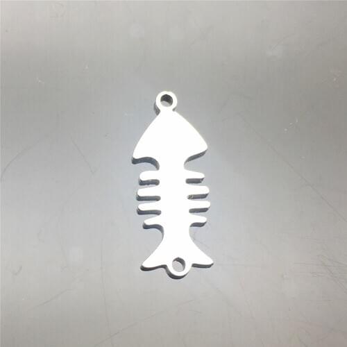 Cat Love food Fishbone Diy Pendant Handmake Jewelry Design 5pcs Fishbone Charms Bracelet For Jewelry Necklace Making Findings