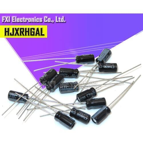 50PCS 50V1UF 4*7mm 1UF 50V 4*7 Electrolytic capacitor New original