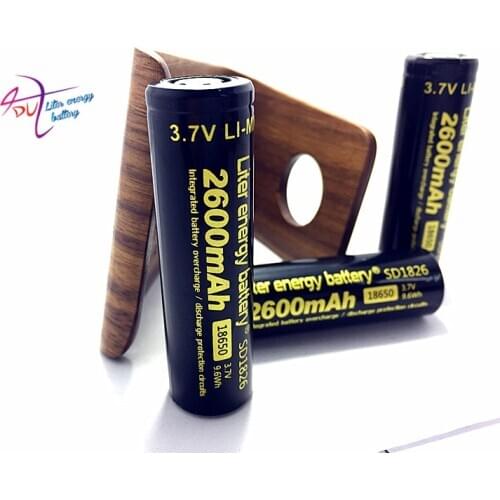 2 pieces of battery Free shipping Wholesale 100% Authentic Liter energy battery 3.7v 18650 2600mah li-ion battery