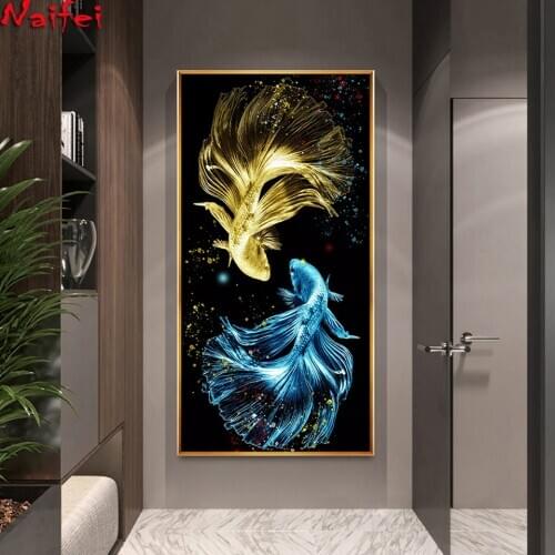 5d Diamond Painting Full Square Luxury Carp Fantasy Art Fish Animals Diamond Embroidery Sale Home Decoration DIY Mosaic
