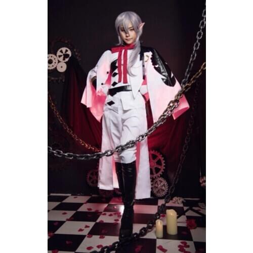 Anime Seraph of The End Ferid Bathory Cosplay Costume Owari No Serafu Halloween Party Uniform Outfit with Wig and Ears