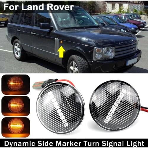 Car Dynamic For Land Range Rover L322 2002-2012 LED Side Repeater Indicator Light Flowing Side Marker Signal Lamp Light