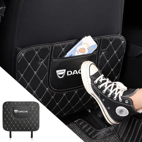Car Seat Back Logo Anti Kick Mat Tread Protector Pad Accessories For Dacia Duster Logan Sandero Lodgy Dokker Sandero Stepway