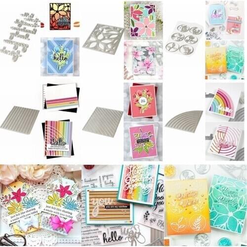 Bow-Knot Vertical Bar Background Circle Flower Metal Cutting Dies Scrapbook DIY Card Album Make Crafts Stencil New Dies 2020