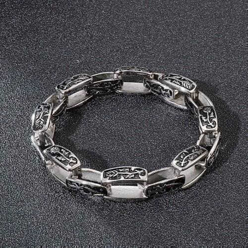 Retro punk style stainless steel mens jewelry about personality pattern titanium steel bracelet trendy mens accessories