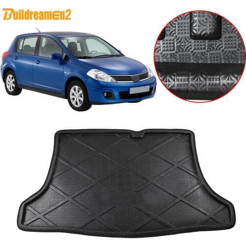 Buildreamen2 For Nissan Tiida Pulsar C13 Car Tail Trunk Mat Tray Boot Liner Floor Cargo Mud Pad Carpet 2014 2015 2016 2017 2018