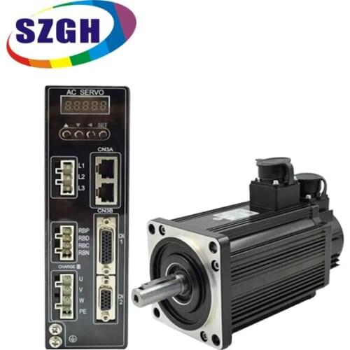 CNC servo motor until kit 130mm 220V 1kw 4Nm 2500Rpm Ac Servo Motor and Drive Kit with 5M Cable