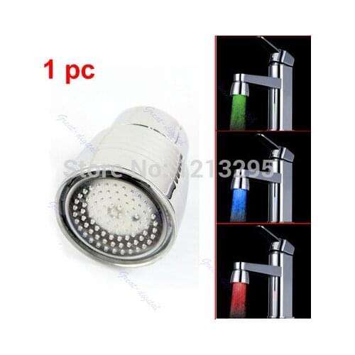 Temperature Sensor 3 Color Kitchen Water Tap Faucet RGB Glow Shower LED LightFreeshipping L25