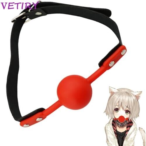 Erotic Toys Open Mouth Gag Sex Bondage Silicone Ball Oral Fixation PU Leather Band Sex Toys for Couples Adult Games Sex Products