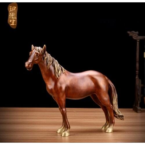 HOT SALE TOP COOL -home LIVING ROOM OFFICE ART Decor LARGE success RETRO HORSE ART FENG SHUI bronze statue sculpture