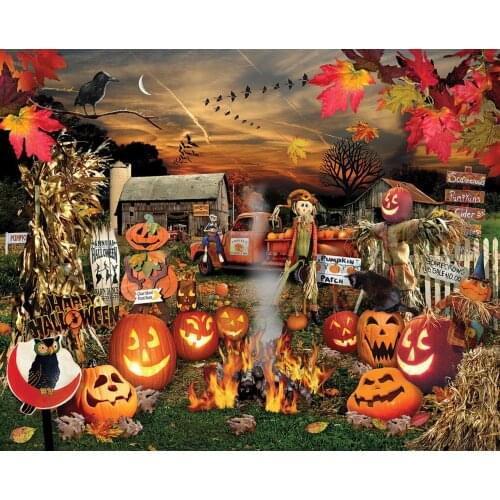 JMINE Div 5D fall harvest Halloween Pumpkin Full Diamond Painting cross stitch kits art country 3D paint by diamonds