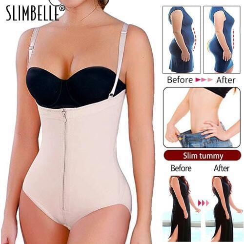 Full Body Shaper Women Waist Trainer Corset Zippers Bodysuit Slimming Shapewear Butt Lifter Tummy Control Adjustable Underwear