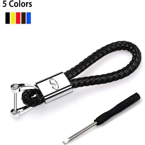 1pc Cool Metal Auto Parts Braided rope Keychain Key Ring For INFINITI Q30 Q50 Q60 QX30 QX50 QX60 QX70 QX80 IPL Car styling