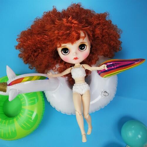 ICY DBS Blyth Doll For Series No.BL2231/2237 Ginger Afro hair color Carved lips Matte face customized face Joint body 1/6 bjd