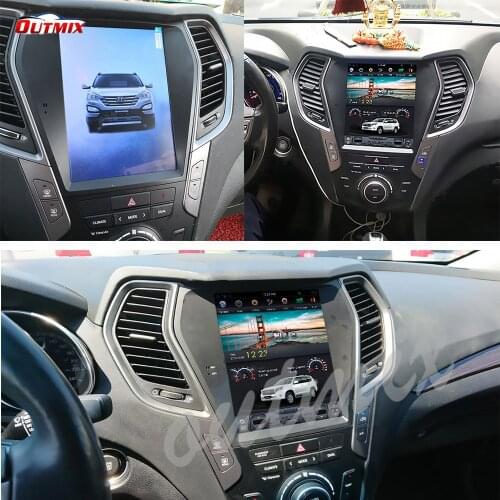 For Hyundai Santa Fe ix45 Android Radio Tape Recorder 2013 - 2018 Car Multimedia Player Stereo Head Unit PX6 Tesla Navi No 2Din