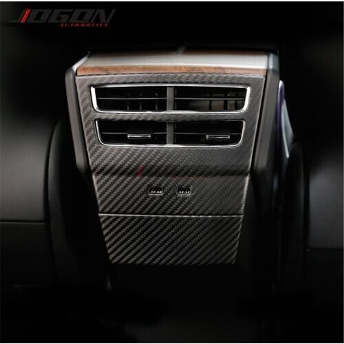 Matte & Glossy Real Carbon Fiber Car Dashboard Center Console Panel Trim For Tesla Model S Model X 2014 - 2019