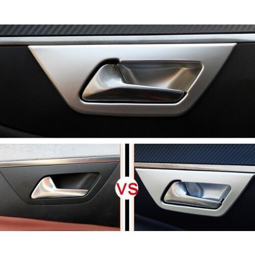 Interior Door Handle Bowl Cover Frame Sticker Trim ABS Chrome Stickers Car-Styling Accessories For Peugeot 3008 3008GT 2017 2018