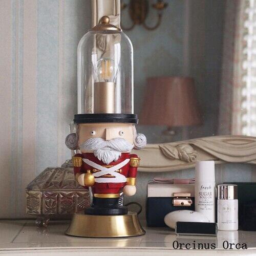 Cartoon walnut Earl table lamp Boy Girl Bedroom childrens room lamp lovely creative all copper LED decorative table lamp