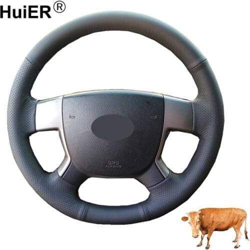 Hand Sewing Car Steering Wheel Cow Leather Wrap For Geely EMGRAND EC7 EC715 EC718 Braid on the Steering wheel Wear-resistant