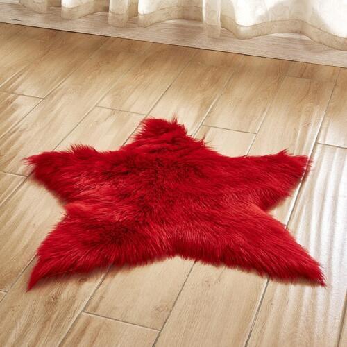 Pentagram Faux Fur Area Rug Carpets Five-pointed Star Living Room Floor Mat Long Plush Artificial Sheepskin Shaggy Carpet T353