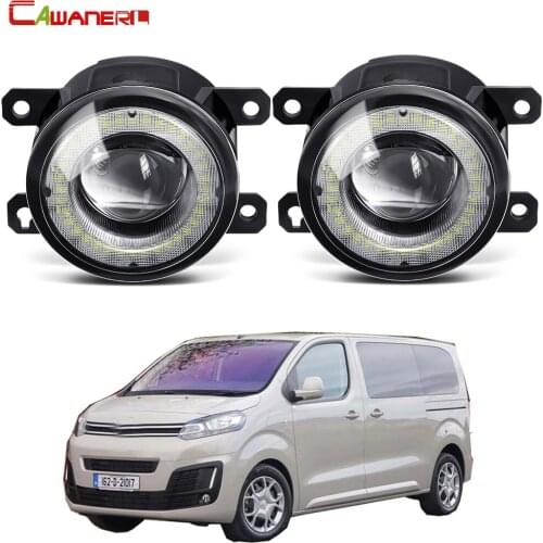 Car Front Bumper Fog Light Assembly LED Angel Eye Daytime Running Light DRL 30W H11 12V For Citroen SpaceTourer 2016 2017 2018