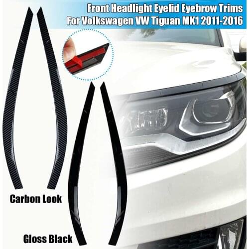 Front Headlight Eyelid Eyebrow Trims For Volkswagen VW Tiguan MK1 2011-2016 Rear Window Side Spoiler Canards Splitter 2007-2016