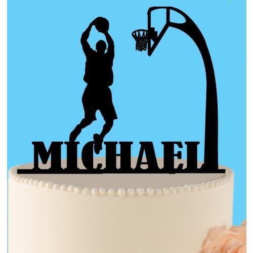 Personalized name Basketball Happy Birthday cake topper, Sport cake topper, Custom Basketball Birthday party Decor Supplies