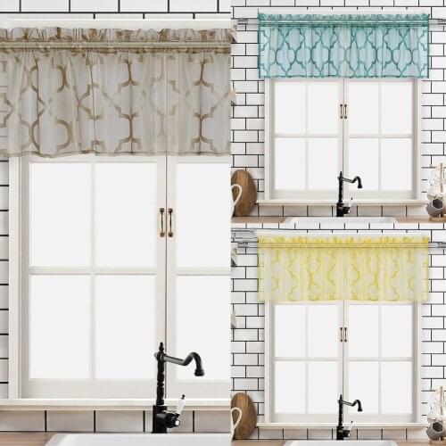 Half Curtain for kitchen Sheer Tulle Short door Fine Curtain for bar Home Decor Customized