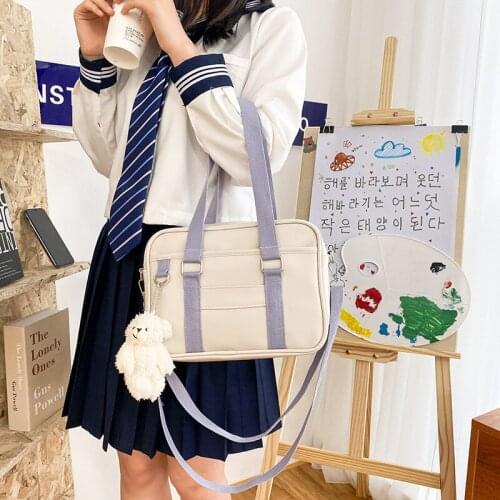 Japan Style Harajuku Uniform Women PU Shoulder Bag Satchels Girls Cosplay JK Kawaii Handbag Portable School Book Bags Students