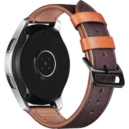 20 22mm Cow Leather band for Huami Amazfit Samsung Galaxy Watch 46mm Gear S3 Sport WatchBand Huawei Watch Replacement Strap Moto