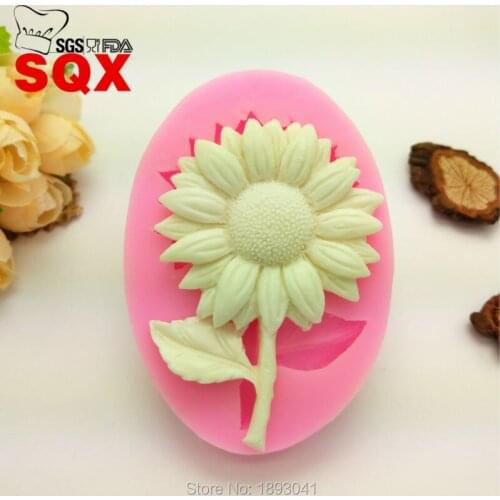 Beautiful sunflower shaped silicone mold cooking tools Christmas decoration fondant cake DIY decoration LH24
