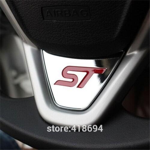 Cool Sport ST Logo Steering Wheel Sequins Sticker ABS Chrome Cover Sticker Fiesta Ecosport 2009 - Auto Accessories